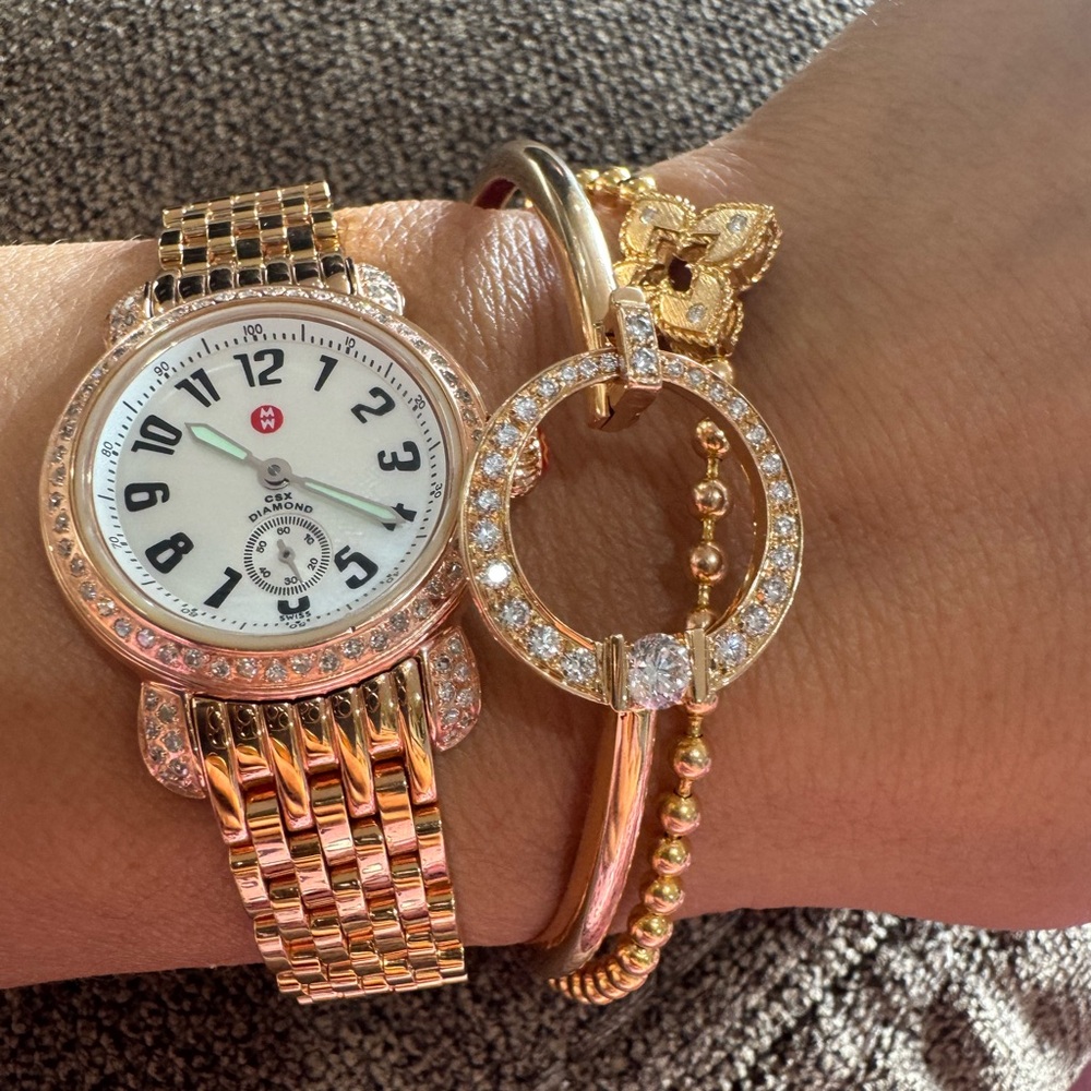 $3900 Stunning Michele CSX Diamond Rose Gold Watch 26mm Excellent Condition - Picture 11 of 16